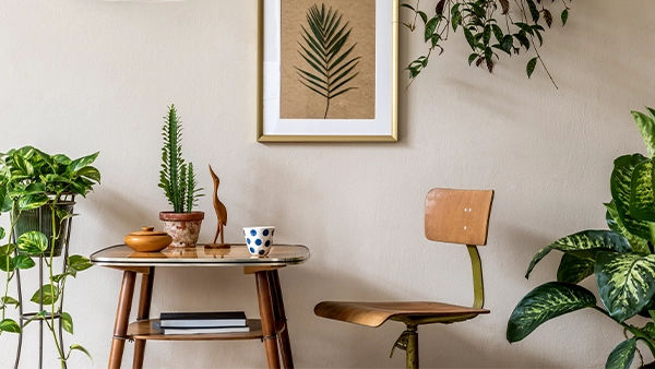 Retro interior design living room