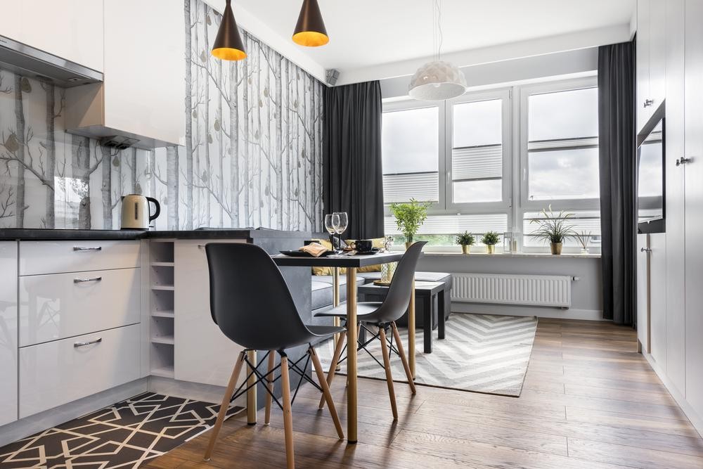 Modern small 1 BHK flat interior design ideas with dining