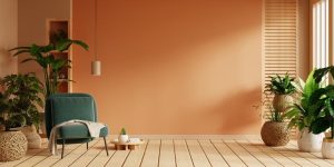 Budget friendly interior designers Bangalore modern cozy corner peach wall