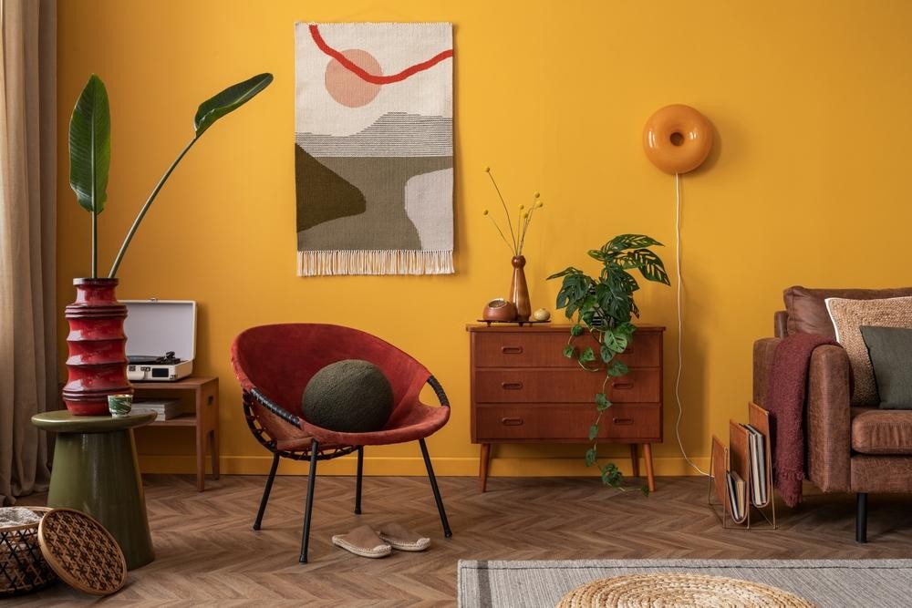 Vibrant 3 BHK living room interior design cost Bangalore setup
