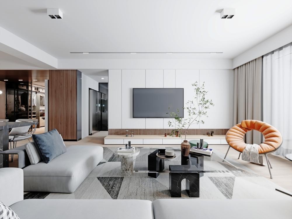 Stylish living room with 3 BHK interior design cost Bangalore