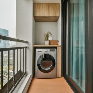 Washing area in balcony India with dry balcony small space ideas