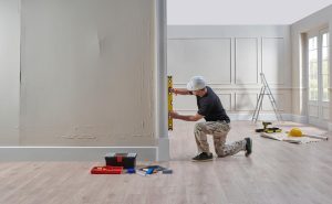 Old house renovation design with worker remodeling home interior ideas