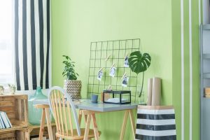 Home office location as per vastu with creative green workspace setup