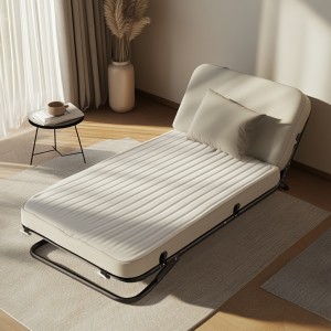 Foldable compact pull out bed design for small living room