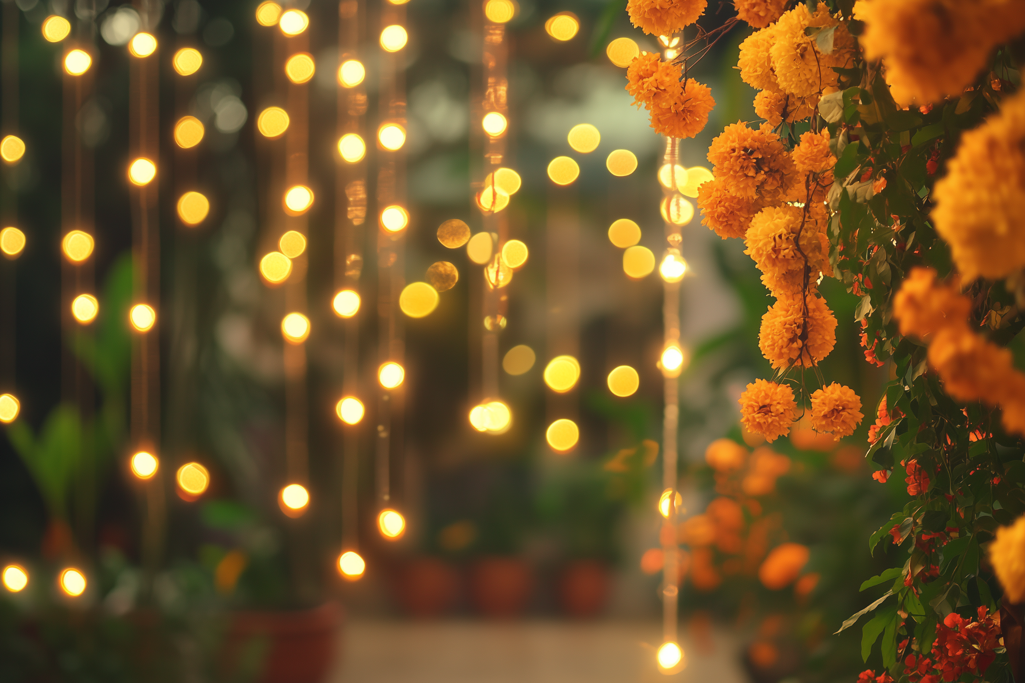 Special Ugadi decoration ideas at home with lights and flowers