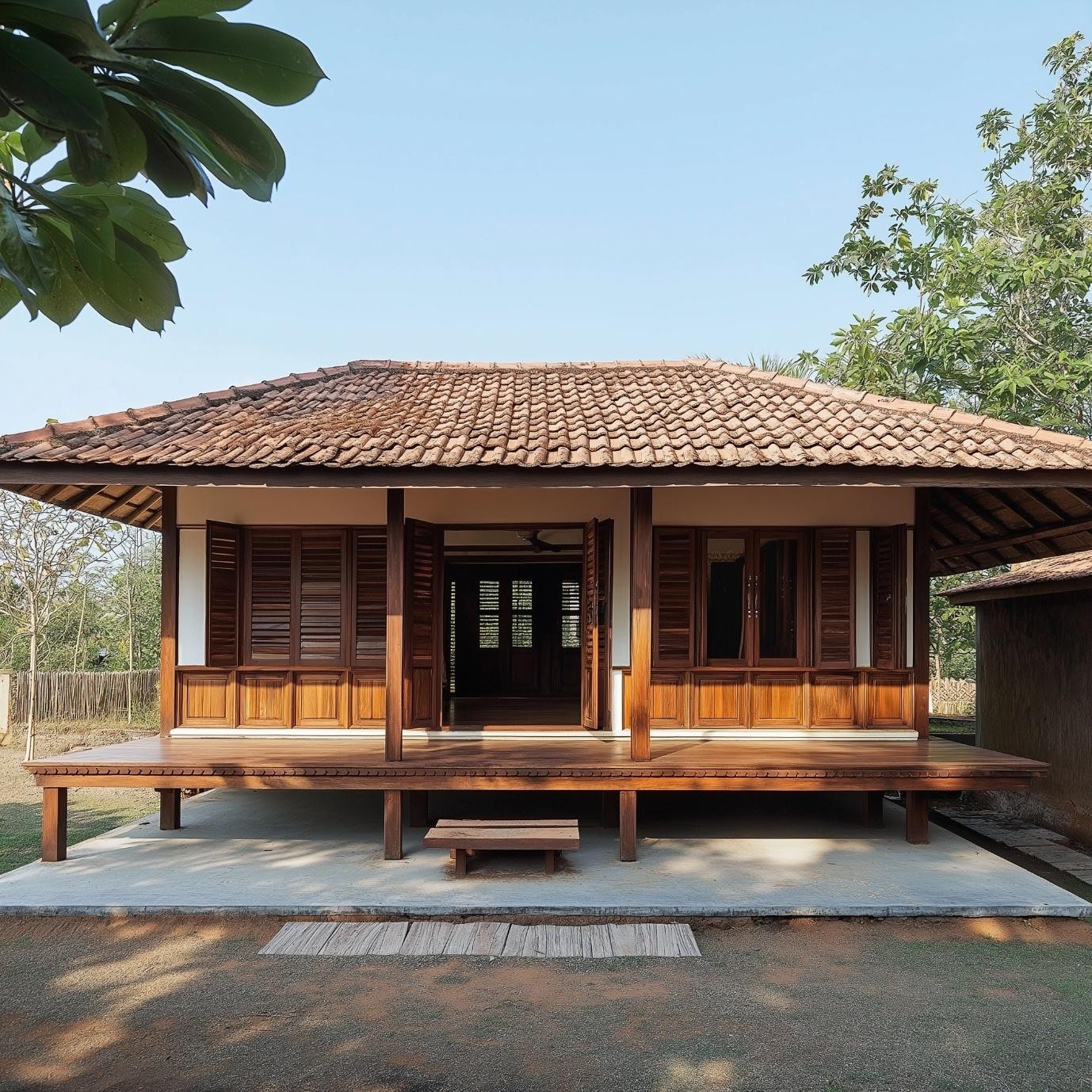 Traditional low budget house with simple wooden interior design ideas