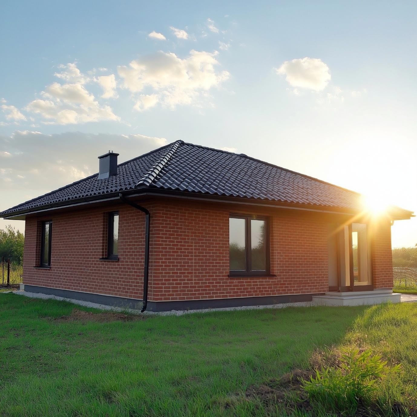 Low budget brick house with simple home interior design ideas