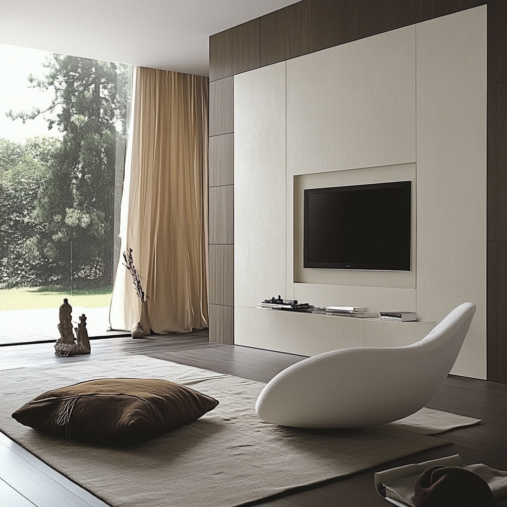 Contemporary simple TV cabinet design for modern Indian bedroom