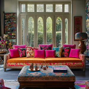 Colorful Indian home style design with modern interior design styles