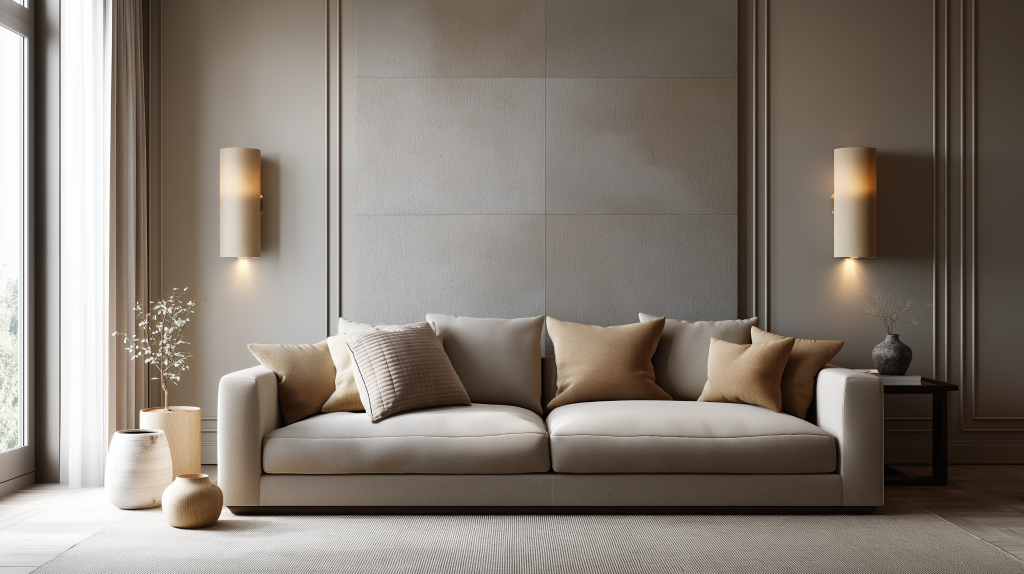 Neutral modular sofa design for compact modern furniture living spaces 