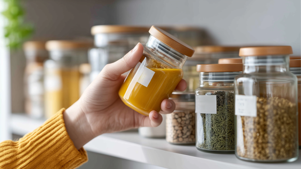 Storage jars for small modular kitchen design in compact space 