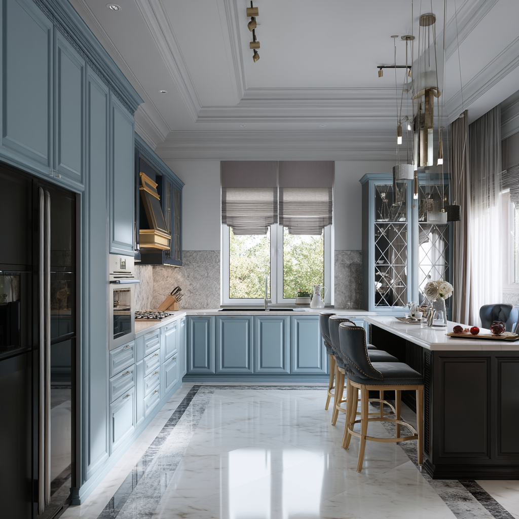 Monochromatic color scheme interior design for kitchen spaces 