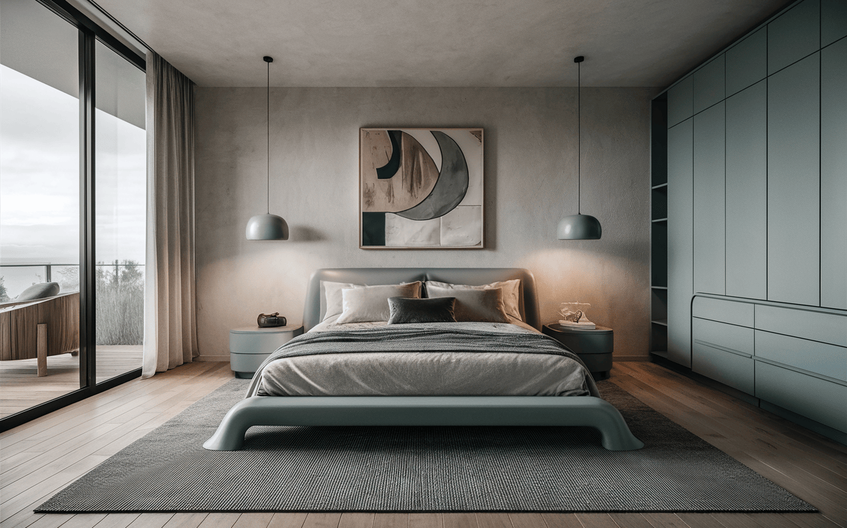 Pastel-toned modern bedroom cupboard designs with sleek built-in wardrobe units