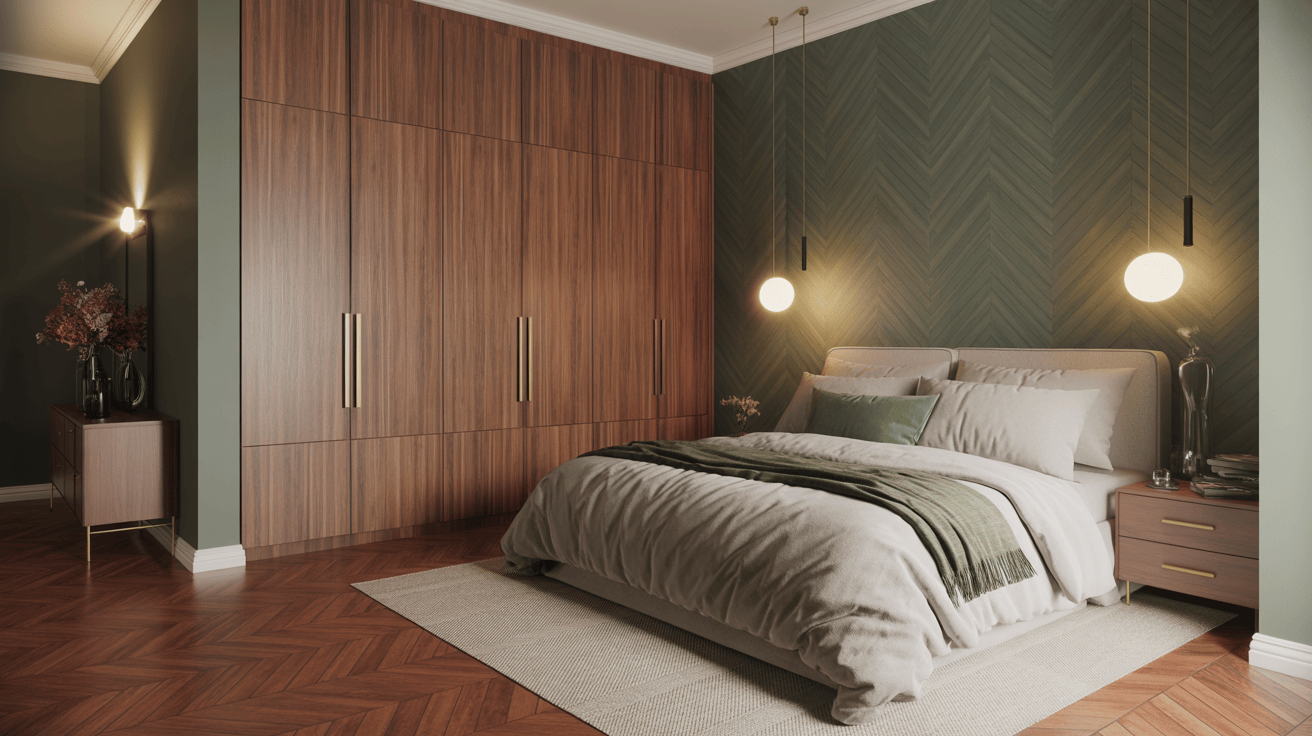 Elegant wooden laminate wardrobe design for stylish bedroom interiors