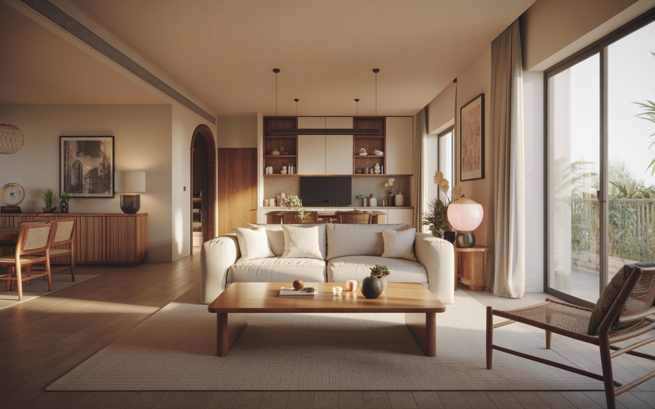 Elegant contemporary interior design trends in Hyderabad 2025 living room setup