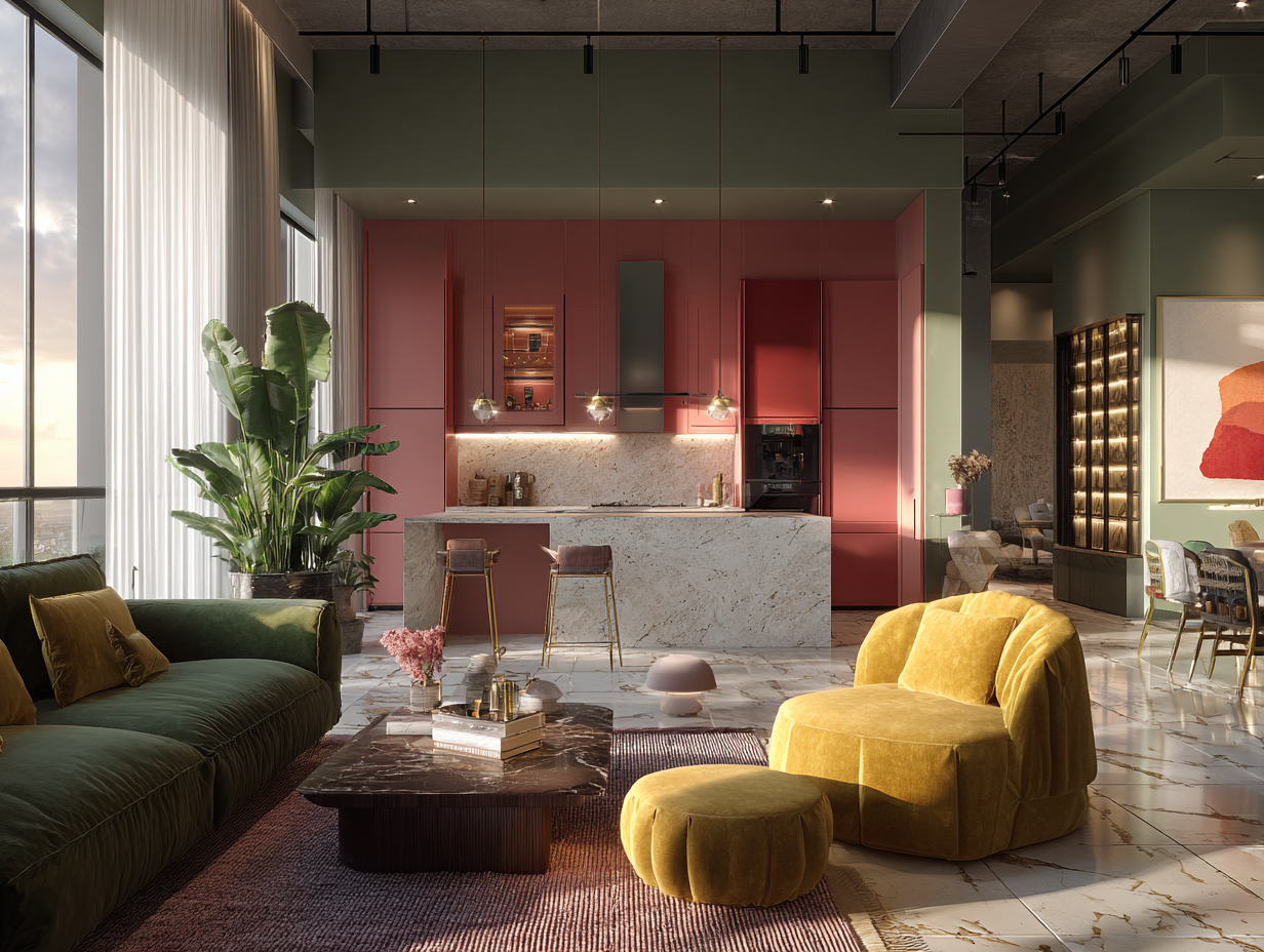 Vibrant Hyderabad interior design colour trends for 2025 in modern living room