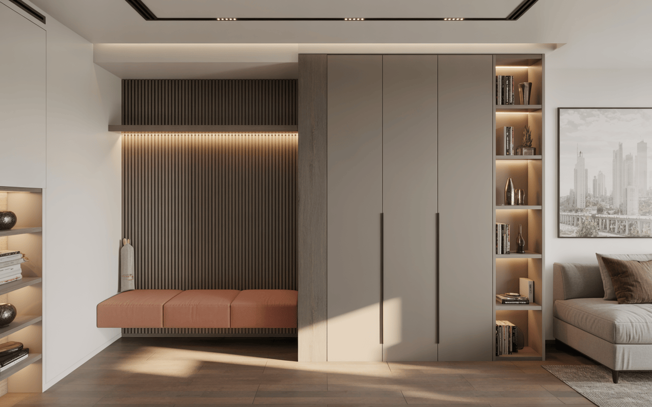 Minimal user-friendly interior designs in Mumbai for modern storage solutions