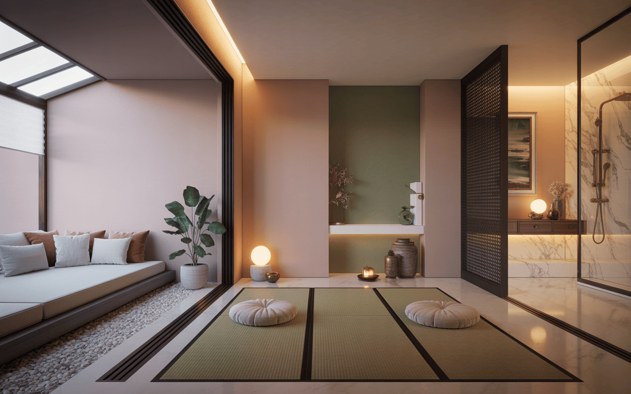 Minimal user-friendly interior designs in Navi Mumbai with serene Zen-style elements