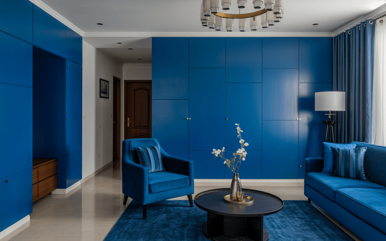 Bold Navi Mumbai interior design colour trends for 2025 in vibrant blue theme