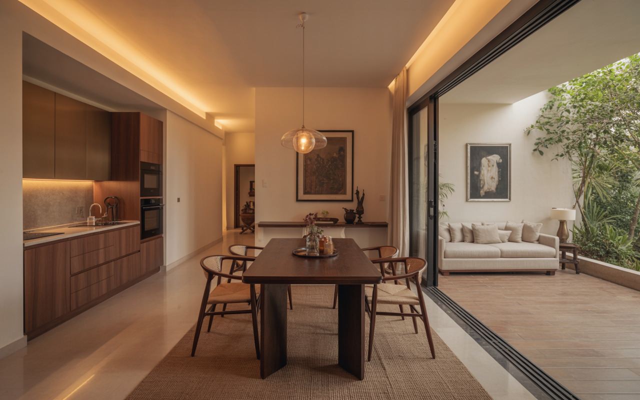 Warm eco-friendly interior design trends in Thane with indoor-outdoor elegance