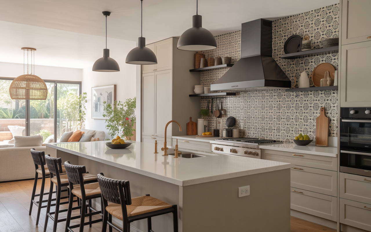 Chic latest interior design trends in Thane with modern kitchen and open layout