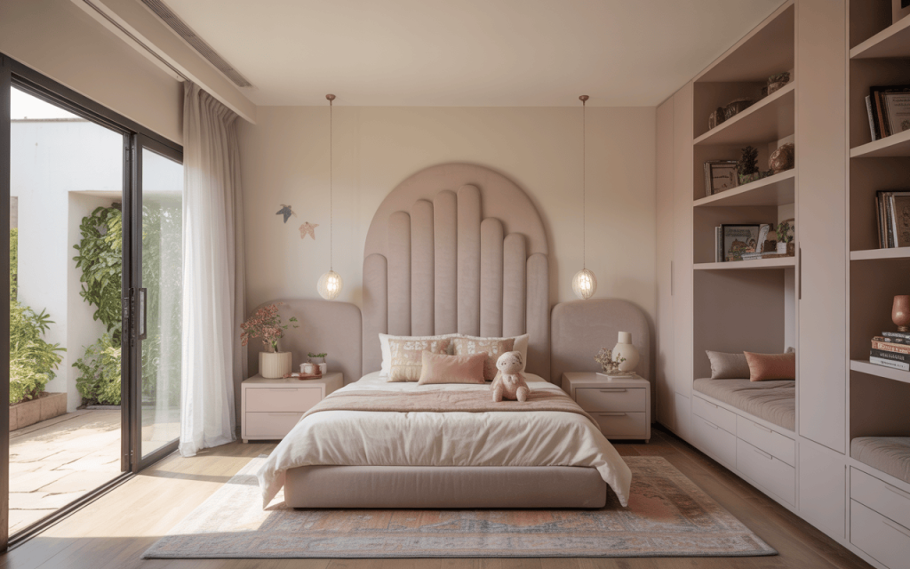 Elegant simple kids bedroom design with modern space saving furniture for small spaces