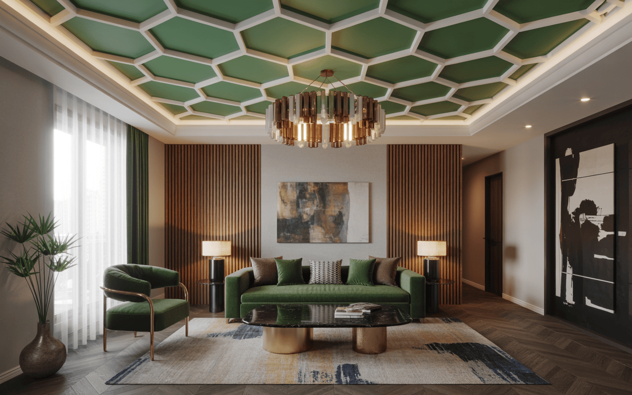 POP Design for Living Room with Modern Ceiling & Wall Ideas