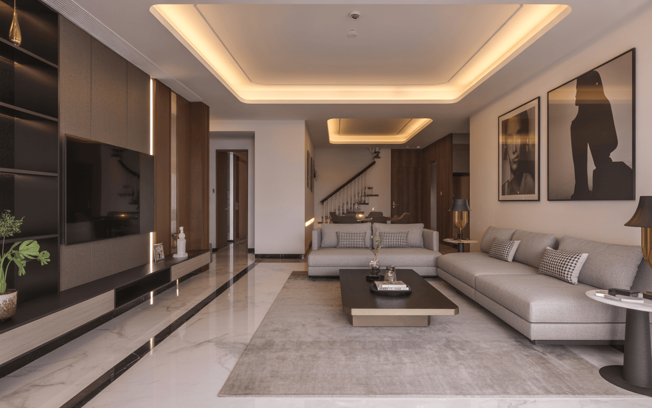 POP Design for Living Room with Modern Ceiling & Wall Ideas