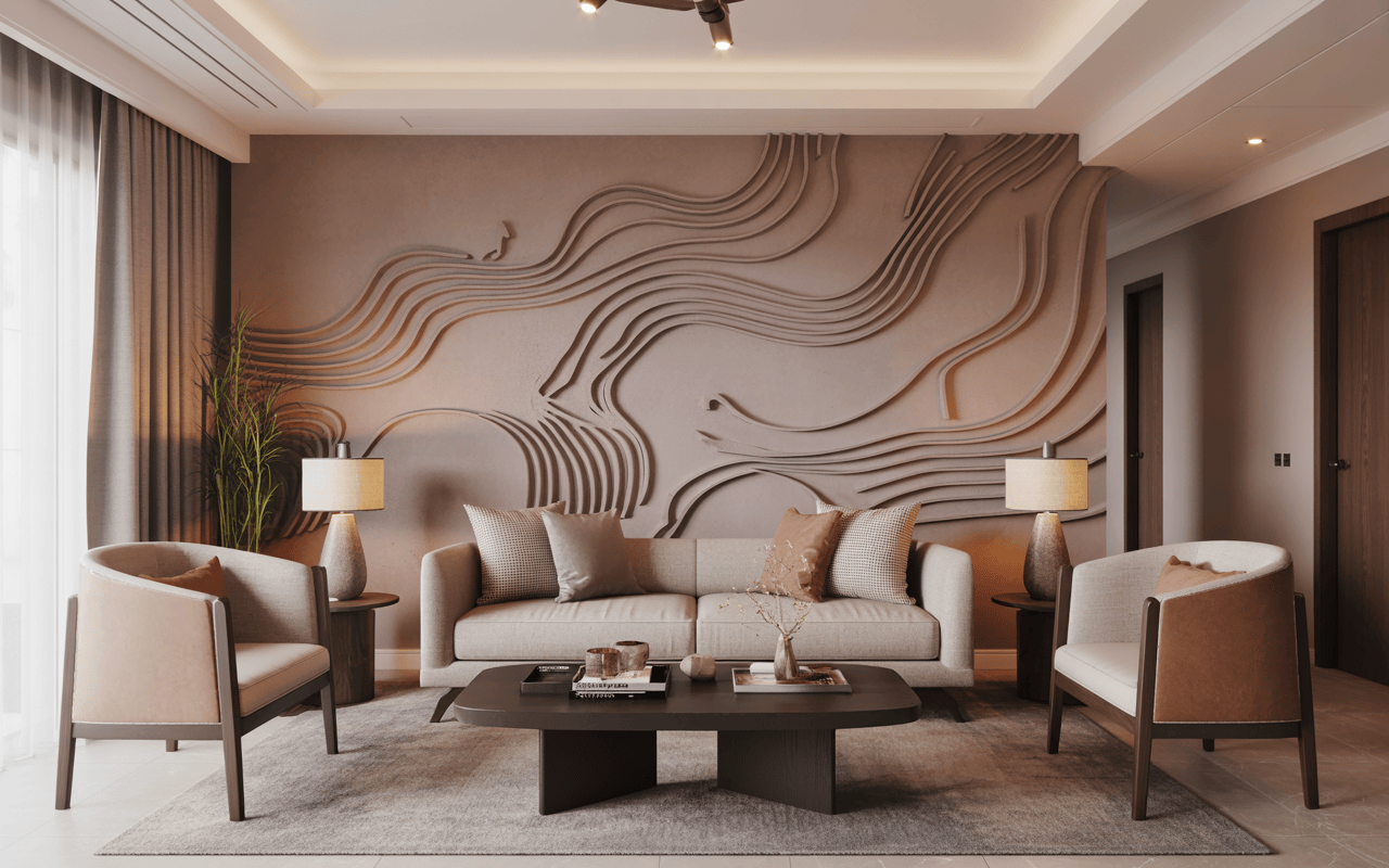POP Design for Living Room with Modern Ceiling & Wall Ideas