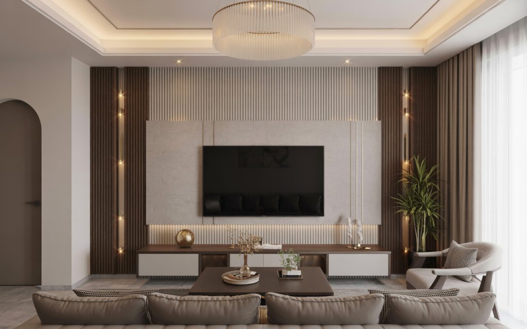 Elegant best modern simple pop design with neutral shades and cozy ceiling lighting