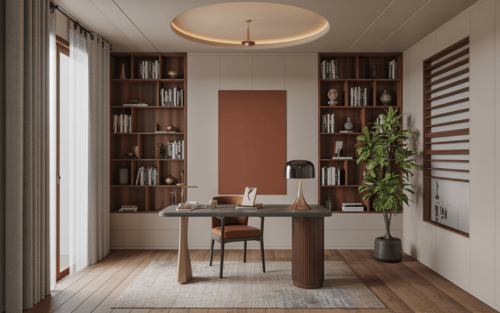 Elegant modern study room colour combinations for focused productivity