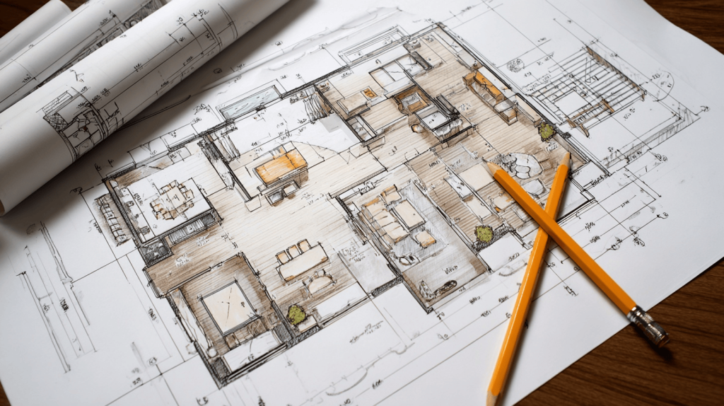 Creative 3d dream house designer plan with detailed architectural floor layout