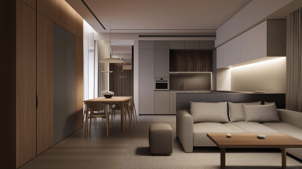 Elegant simple dream house design with cozy modern kitchen and dining layout