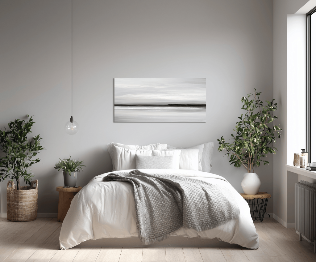 Elegant master bedroom paint colors with soft grey tones and cozy modern decor