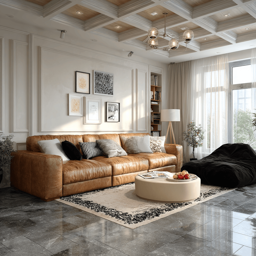 Elegant modern pop false ceiling design enhancing a cozy and stylish living room 