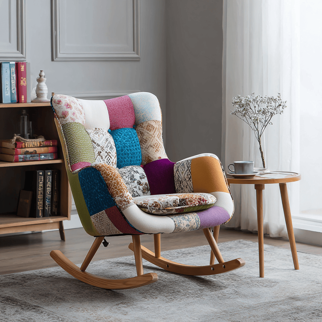 Creative wooden chair design adding color and charm to a cozy living space