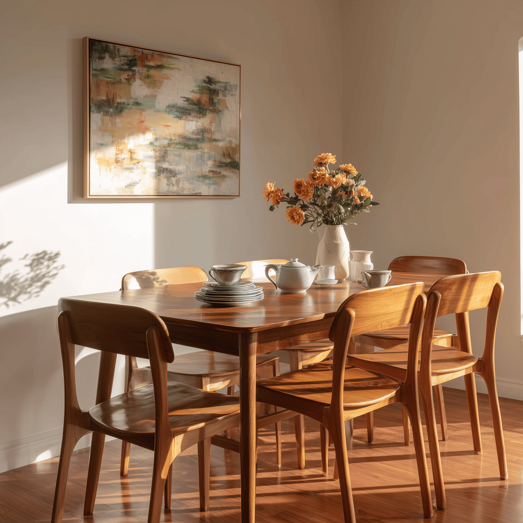Bright wooden chair design for home dining adding warmth and timeless elegance