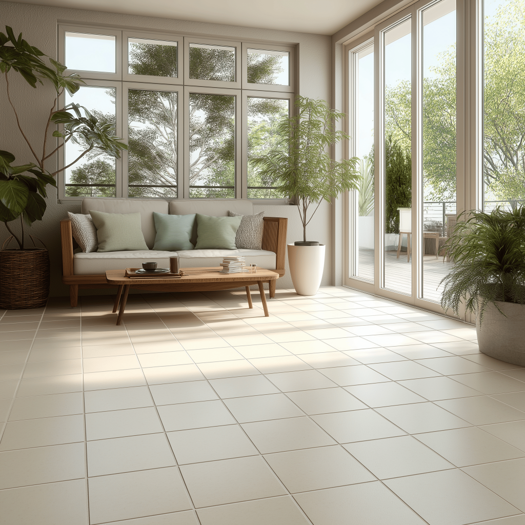 Elegant white tiles design for hall adding brightness and calm to modern interiors