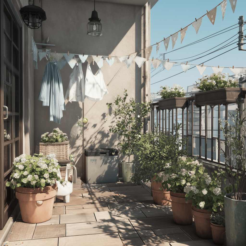 Simple low budget balcony decoration ideas with plants and natural cozy setting