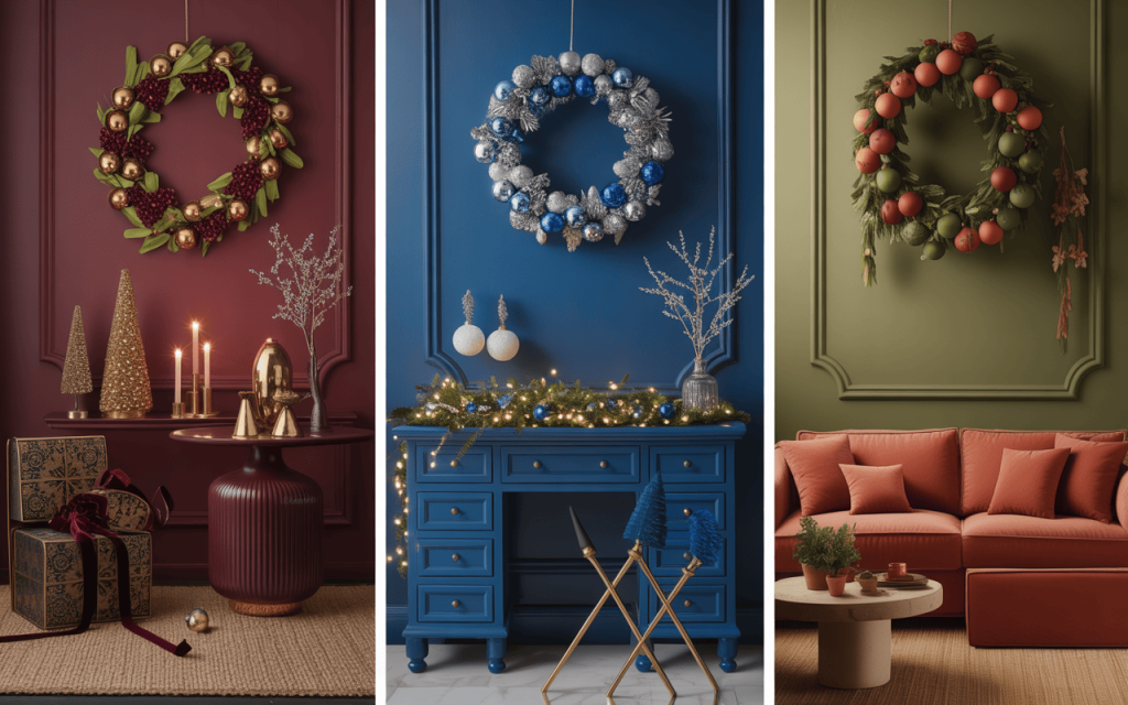 Elegant unique Christmas decor tips with colorful festive wreath inspirations