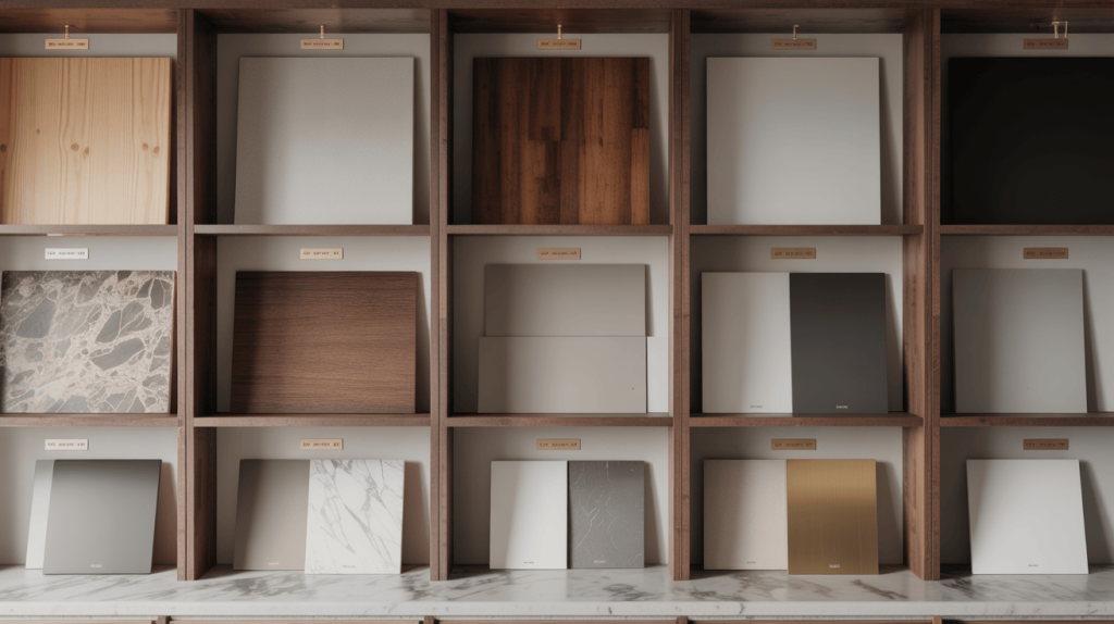 Space-efficient small kitchen almirah design with pull-out spice racks