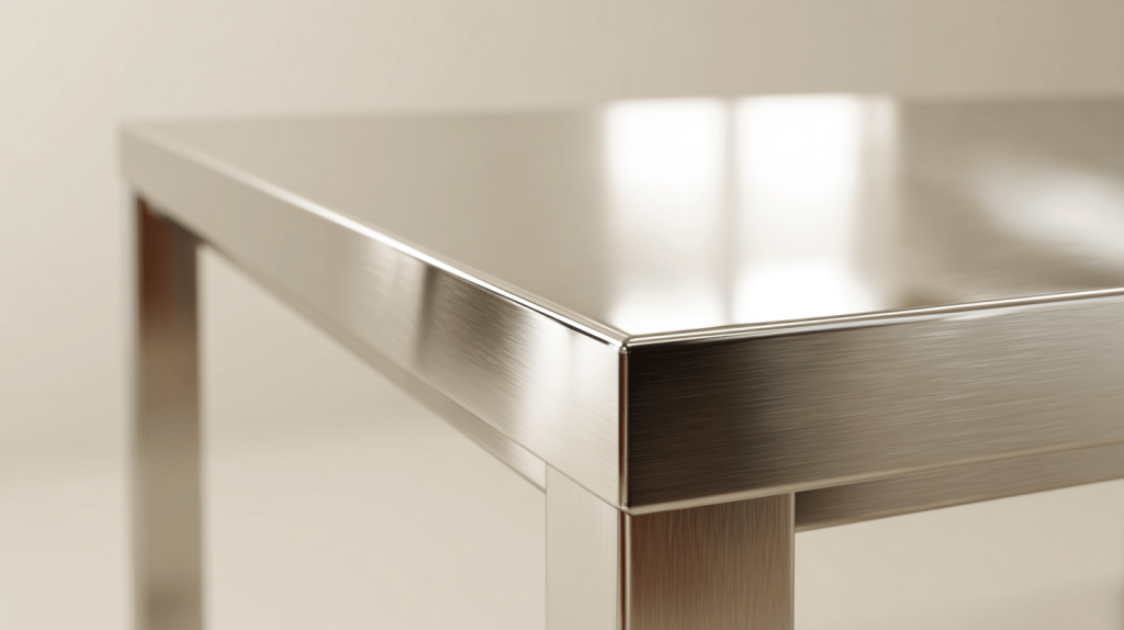 Modern tea table design with a metallic finish adding elegance to minimal interiors
