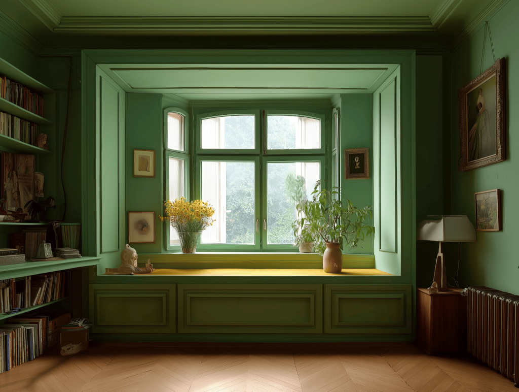 Refreshing sustainable colour trends with soothing green tones and natural light