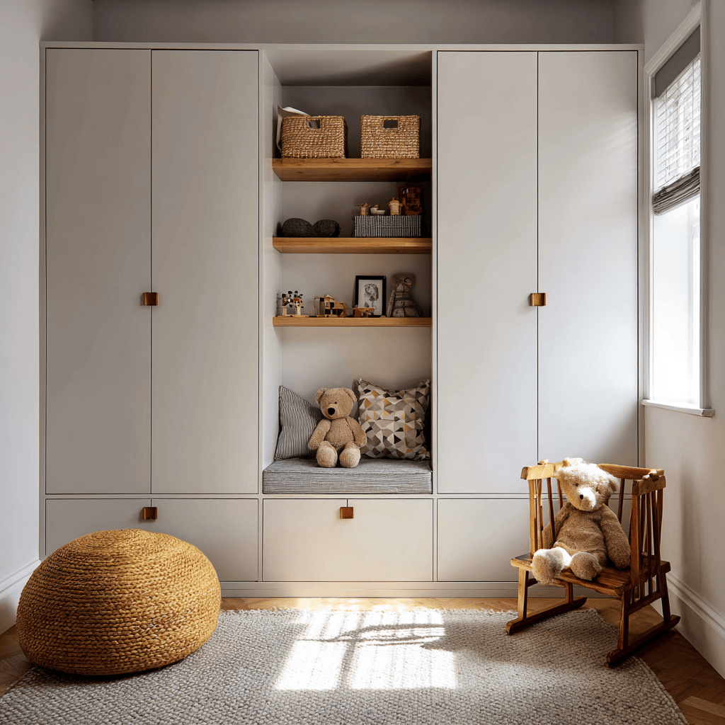 Floor-to-ceiling wardrobe showing the application of plywood in bedrooms and how it impacts plywood cost estimates