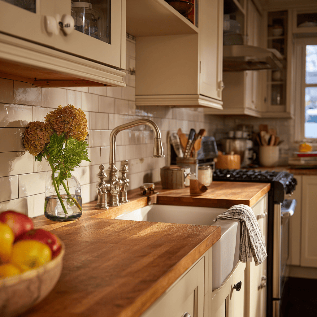 Rustic kitchen design ideas with elegant cabinets wooden countertops charm