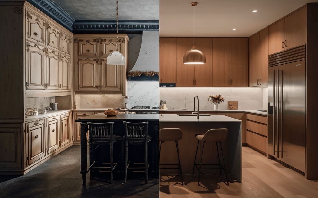 Elegant best kitchen designs showcasing classic and modern styles side by side