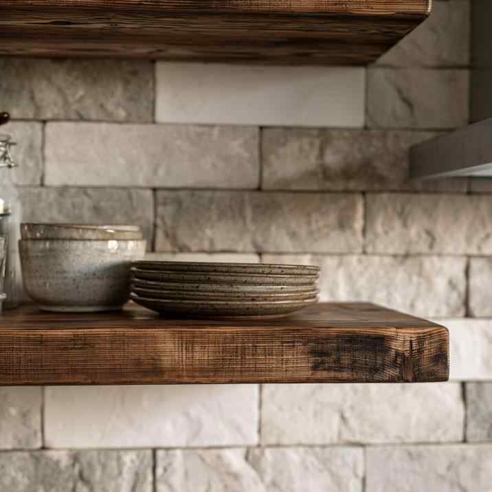 Natural stone kitchen wall tiles rustic backsplash