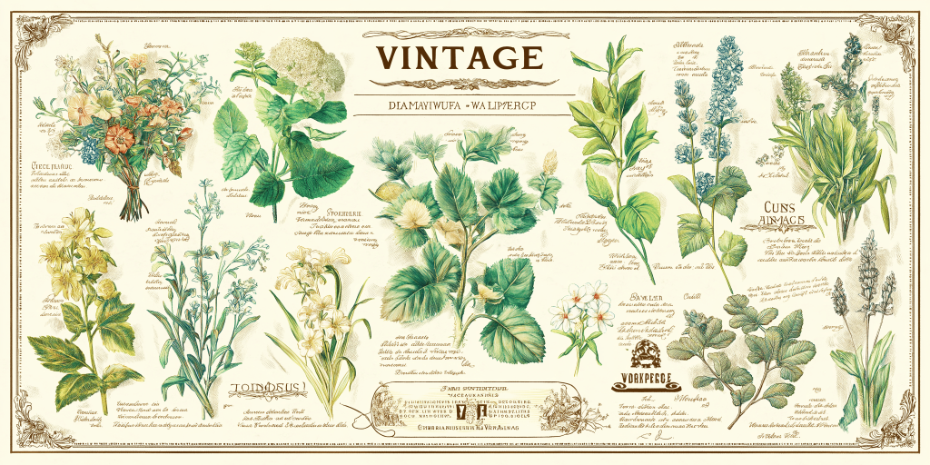 Vintage botanical kitchen wall art and decor for timeless charm