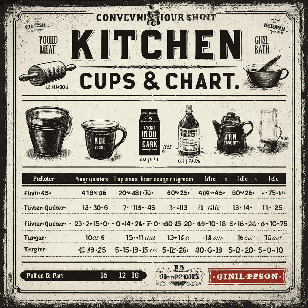 Vintage kitchen chart adds timeless kitchen wall art and decor